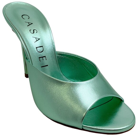 Casadei Flash Green Light Leather Blade Mules - Picture 1 of 9